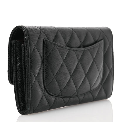 Chanel Caviar Quilted Large Gusset Flap Wallet Black 3 of 15