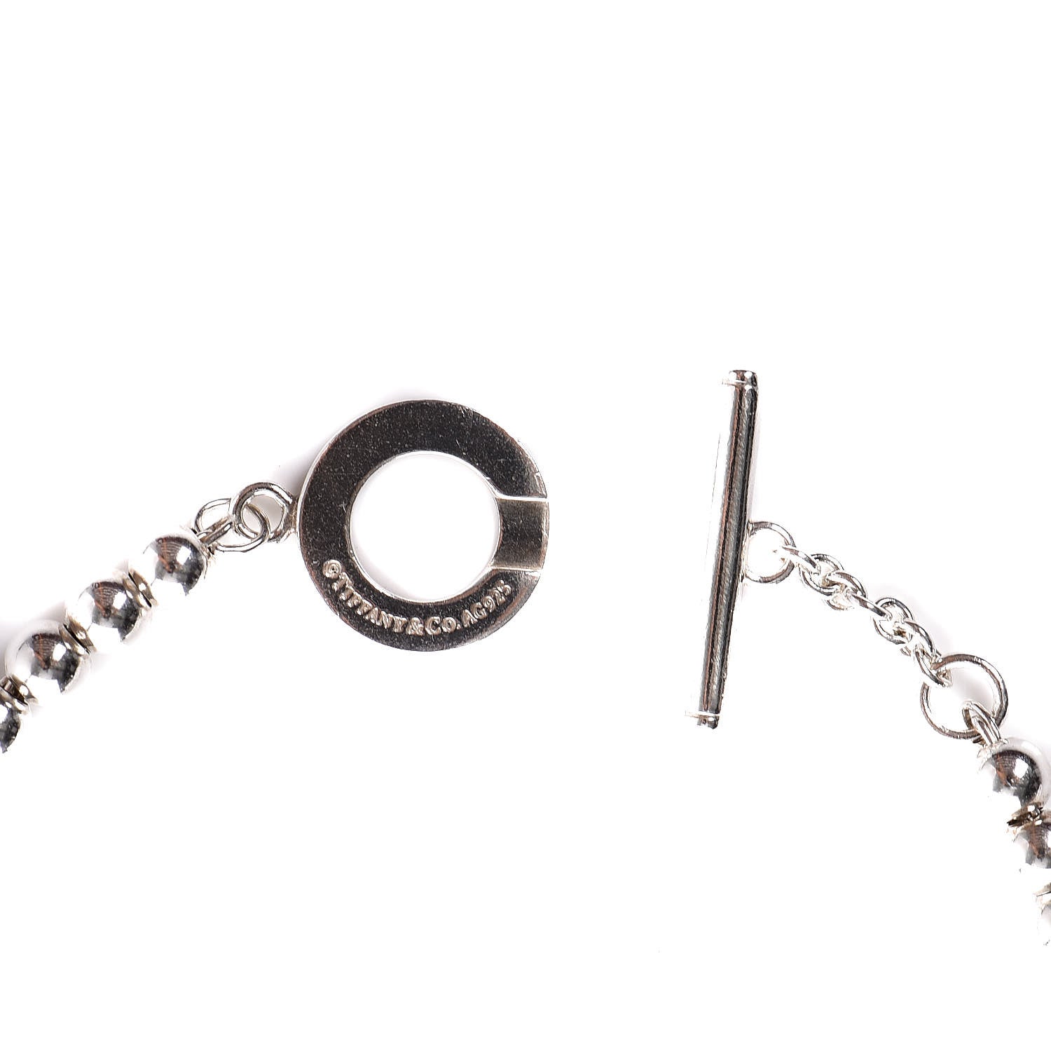 Tiffany Sterling Silver 4mm Beads Toggle Bracelet 6 of 6