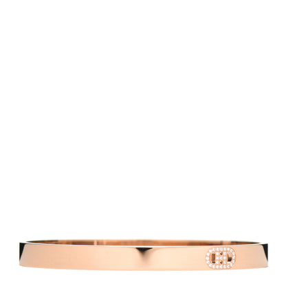 Hermes 18K Rose Gold Diamond PM H D'Ancre Bracelet SH 1 of 5