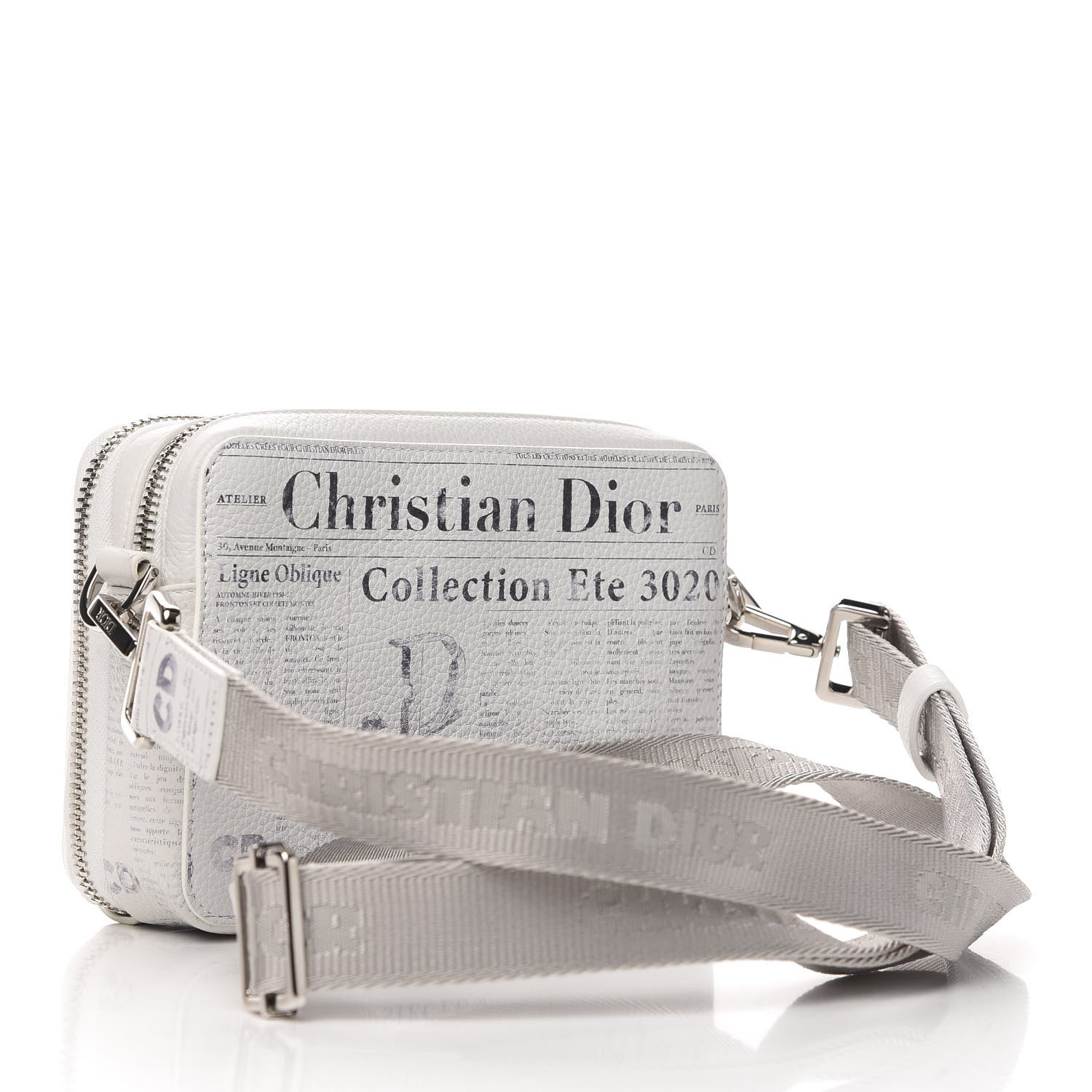 Christian Dior X DANIEL ARSHAM Grained Calfskin Newspaper Messenger White 3 of 9