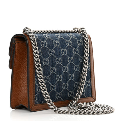 Gucci New Denim GG Monogram Dollar Calfskin Enamel Mini Dionysus Shoulder Bag Blue Tea Cuir Epilog Electric Blue 3 of 18