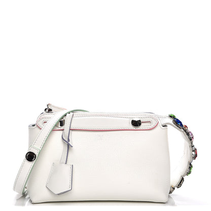 Fendi Vitello Dolce Crystal Croc Tail Mini By The Way Boston Bag White Ice Multicolor 1 of 8