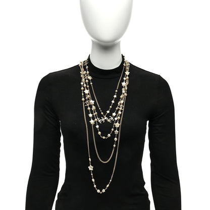 Chanel Pearl CC Star Four Strand Necklace Silver 2 of 4