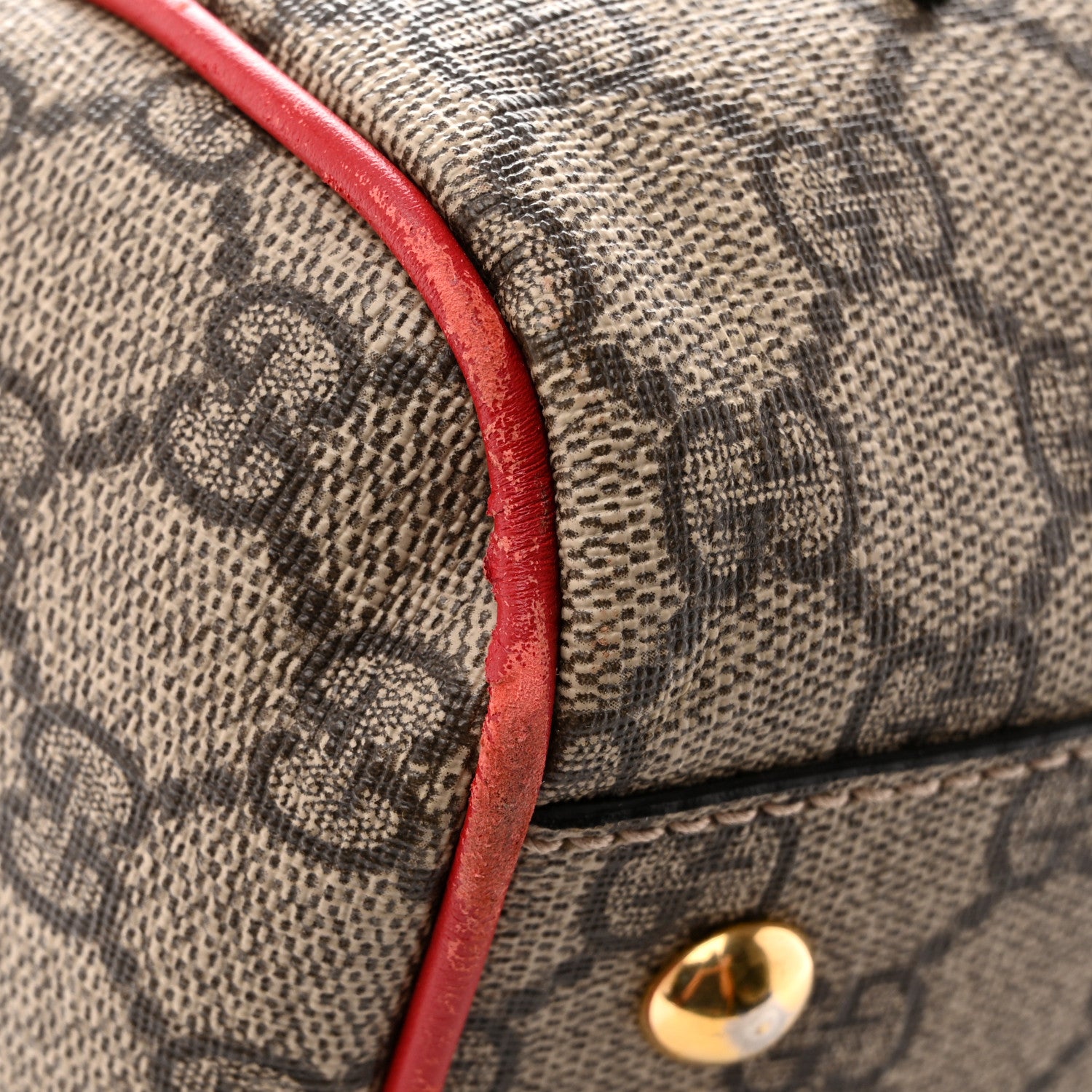 Gucci GG Supreme Monogram Kingsnake Heart Embroidered Medium Boston Hibiscus Red 12 of 15