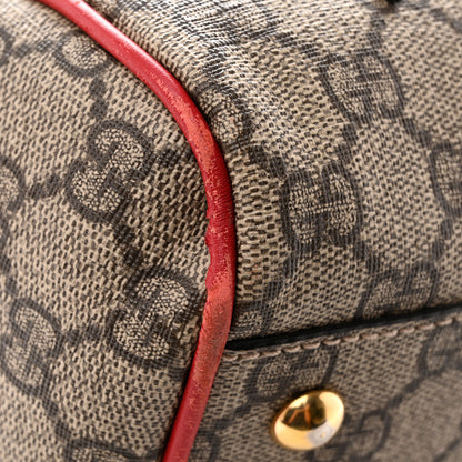 Gucci GG Supreme Monogram Kingsnake Heart Embroidered Medium Boston Hibiscus Red 12 of 15
