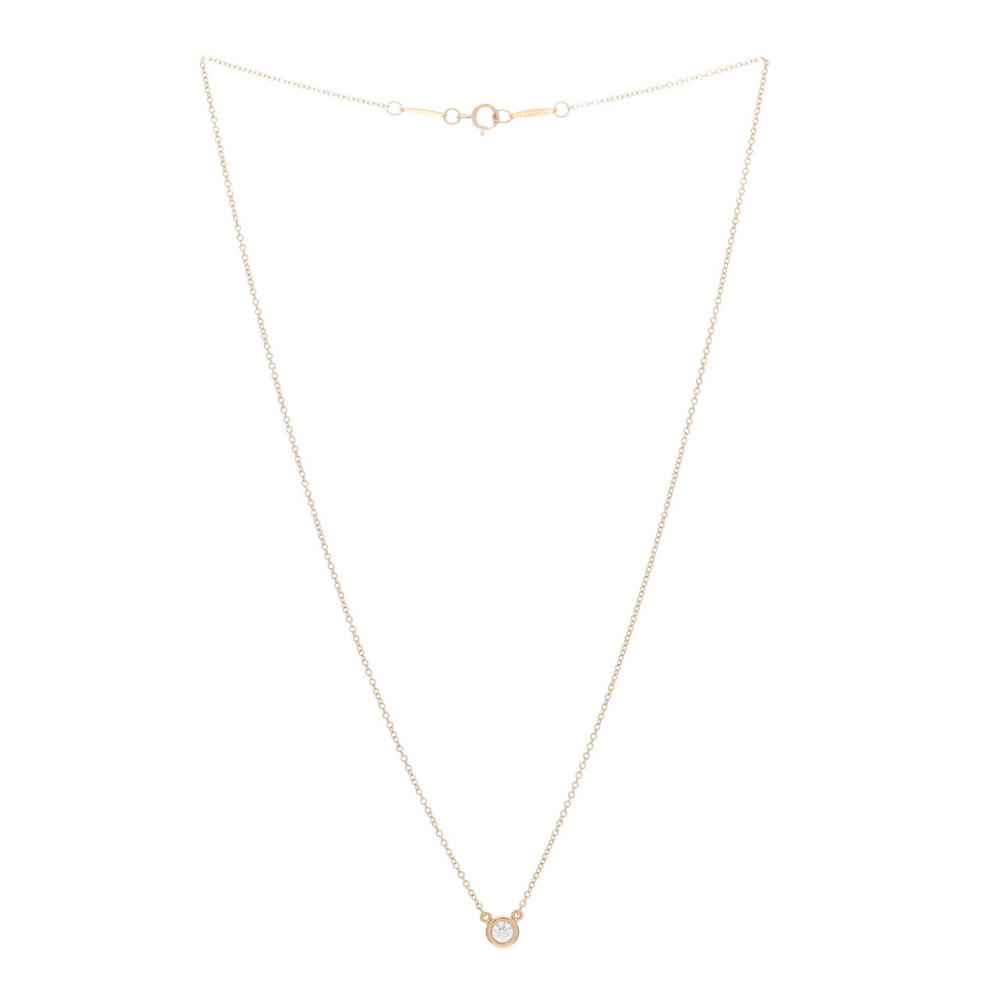 18K Yellow Gold Diamond .12ct Elsa Peretti Diamonds by the Yard Pendant Necklace