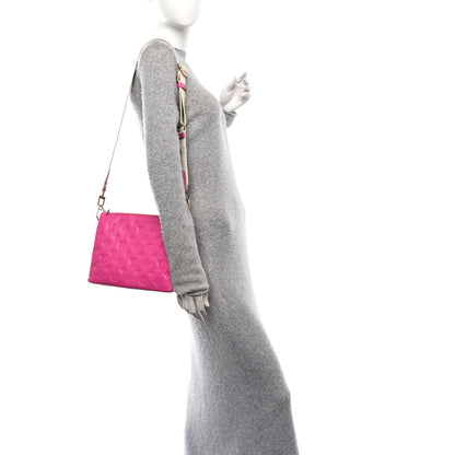 Louis Vuitton Lambskin Embossed Monogram Coussin PM Rose Bougainvillier Pink 2 of 13