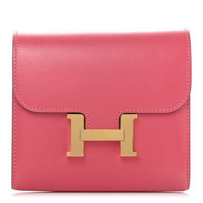 Hermes Tadelakt Constance Short Wallet Rose Lipstick 1 of 7