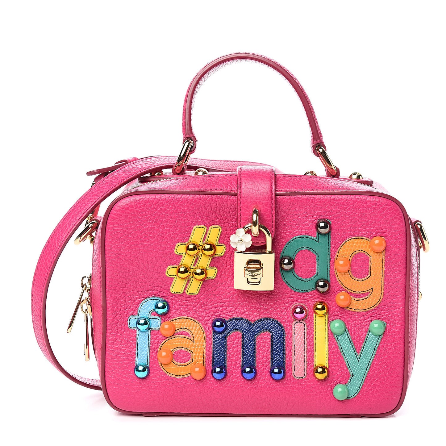 Calfskin Family Box Bag Hot Pink