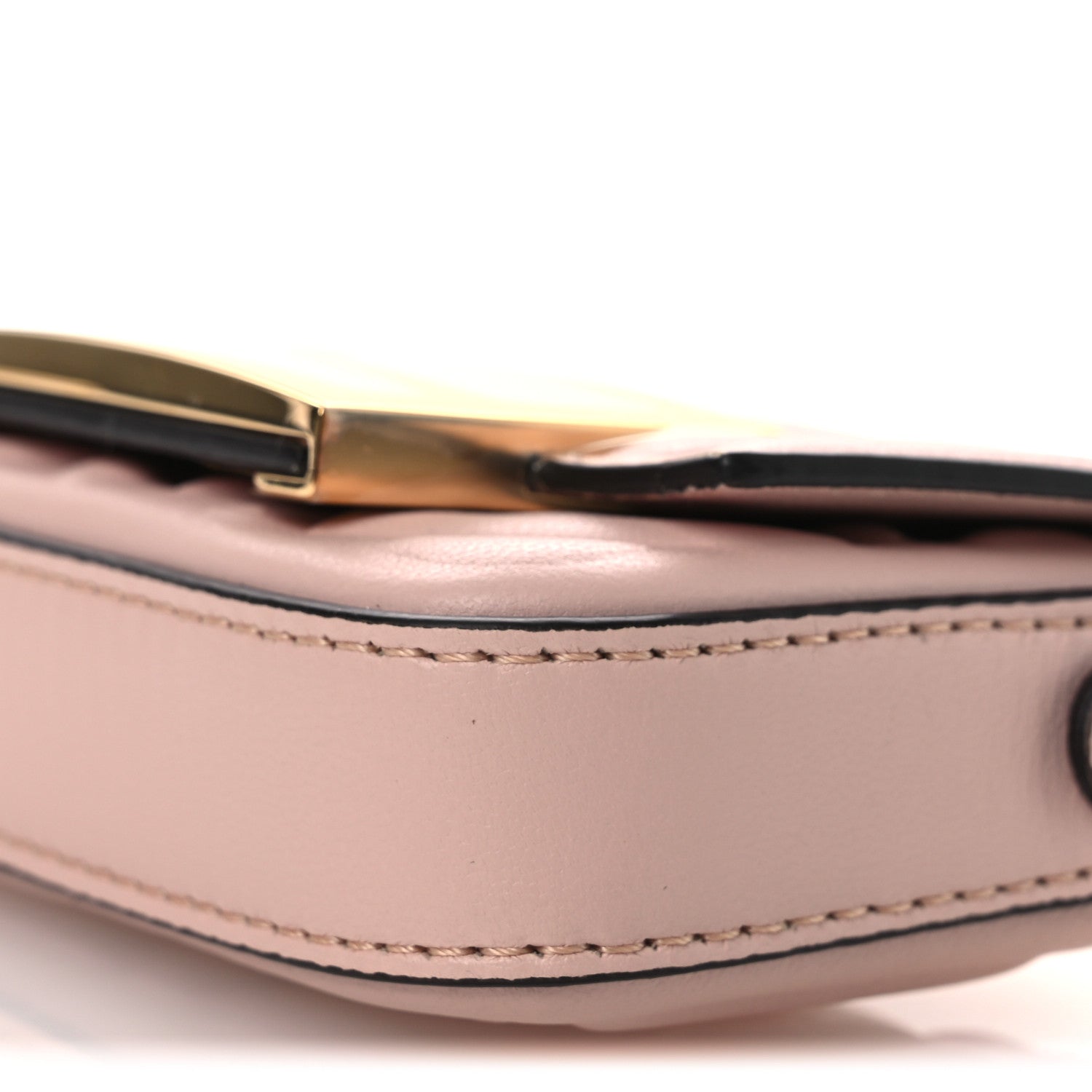 Fendi Nappa Matisse FF Embossed Nano Maxi Buckle Baguette Charm Rosa Quarzo 10 of 12