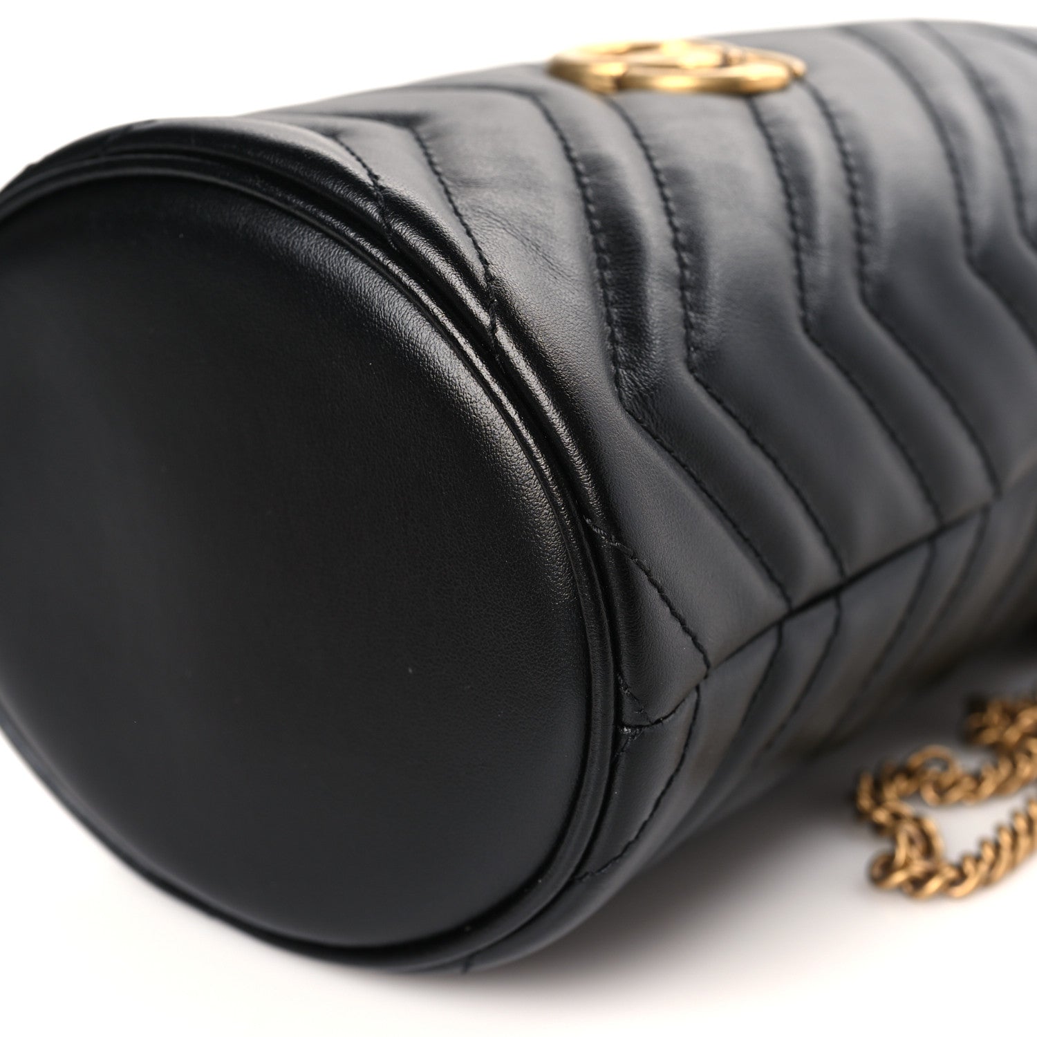 Gucci Calfskin Matelasse Mini GG Marmont 2.0 Bucket Bag Black 8 of 8