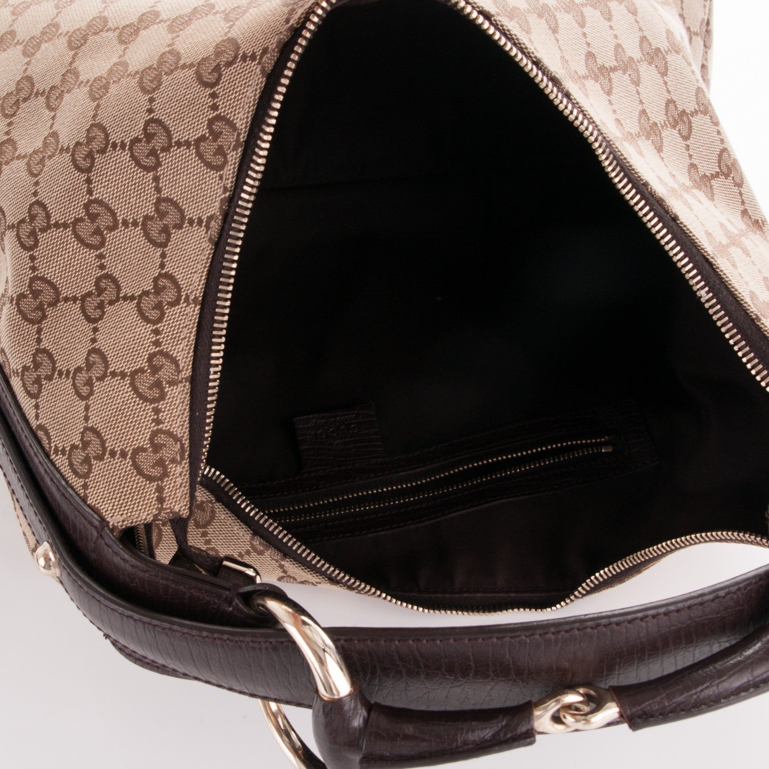 Gucci Monogram Medium Horsebit Chain Hobo Dark Brown 5 of 7