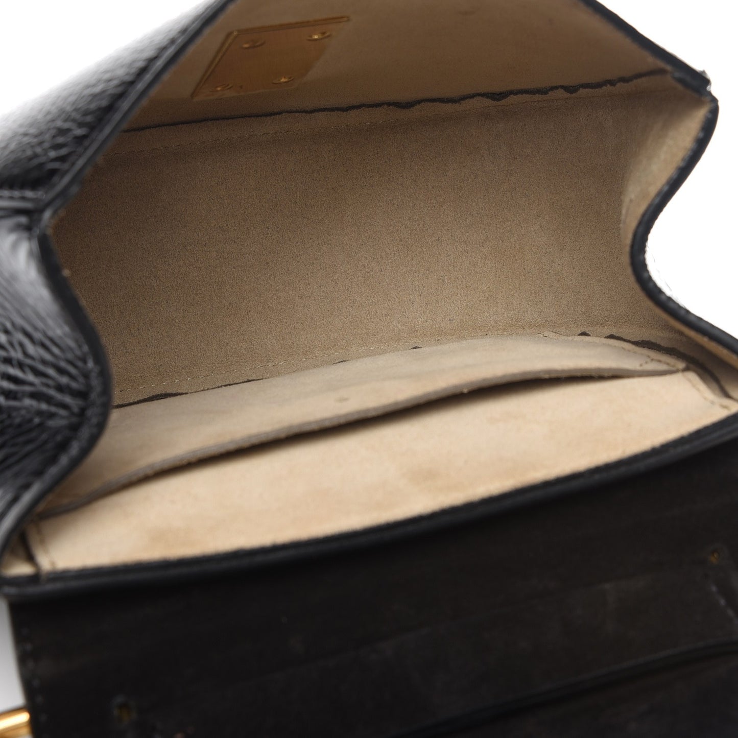 Grained Patent Mini Drew Shoulder Bag Black