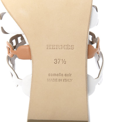 Hermes Nappa Thalassa 90 Sandals 37.5 White Naturel 7 of 10