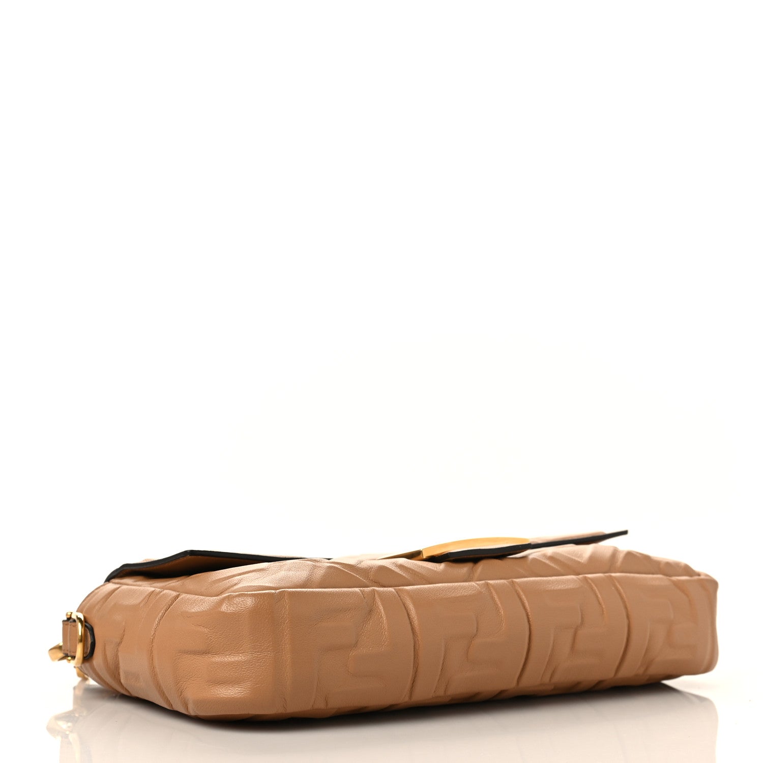 Fendi Nappa FF 1974 Embossed Baguette Miele Scuro 4 of 7