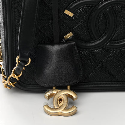 Chanel Caviar Quilted Medium CC Filigree Vanity Case Black 8 of 11