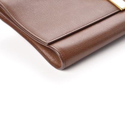 Saint Laurent Textured Calfskin Y Ligne Clutch Brown 9 of 14
