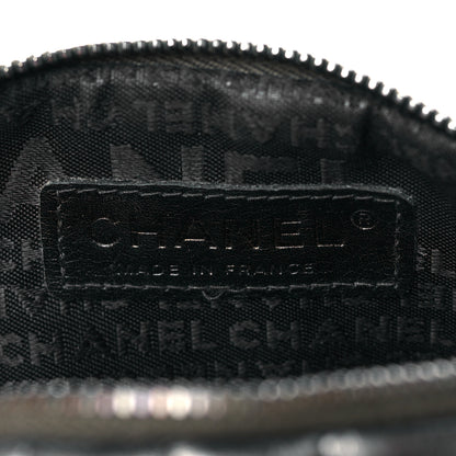 Chanel Metallic Lambskin Horizontal Quilt Pochette Dark Grey 6 of 10