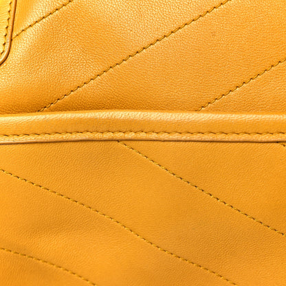 Saint Laurent Lambskin Matelasse Monogram Medium Niki Chain Satchel Yellow 12 of 14