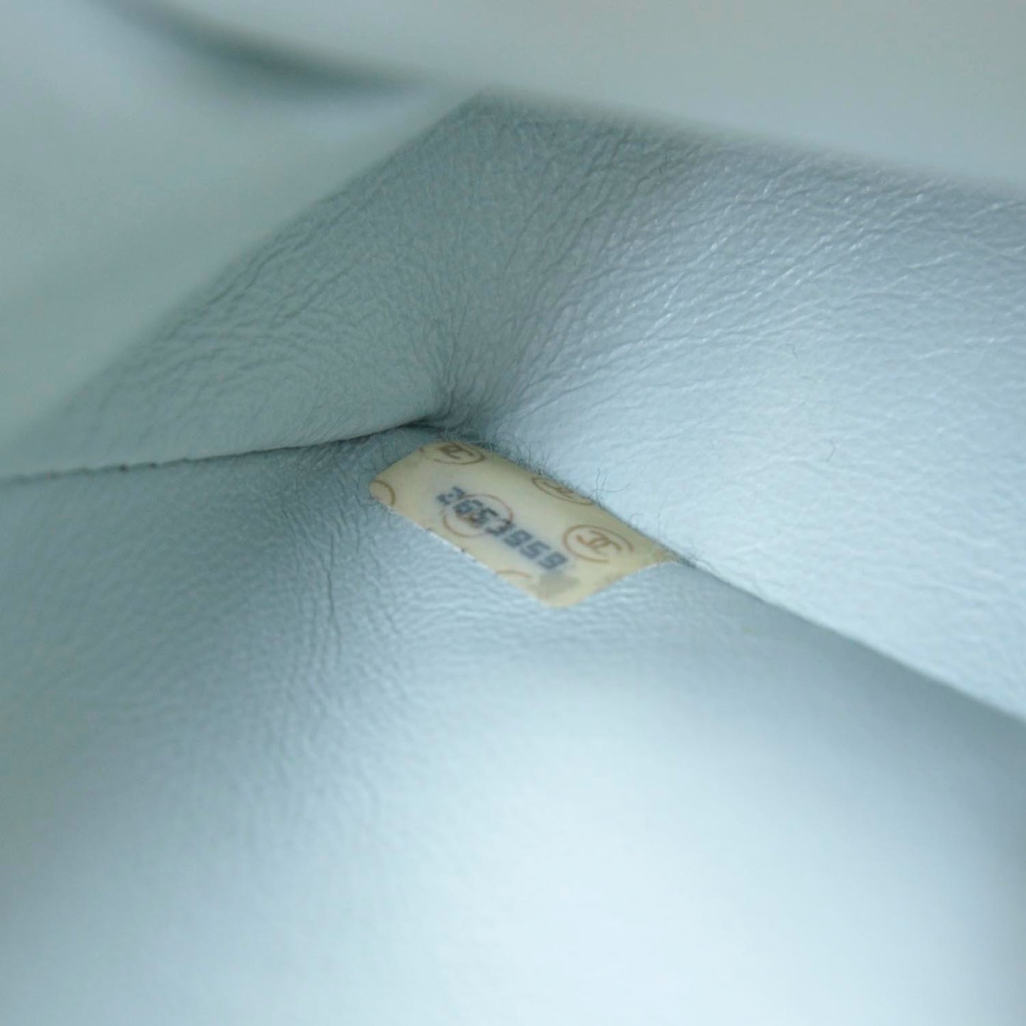 Lambskin Quilted Medium Double Flap Light Blue