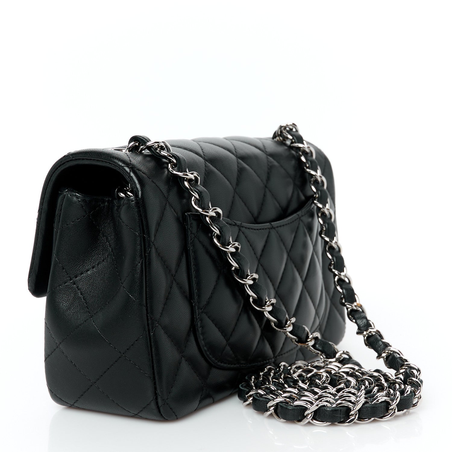 Chanel Lambskin Quilted Mini Rectangular Flap Black 3 of 11