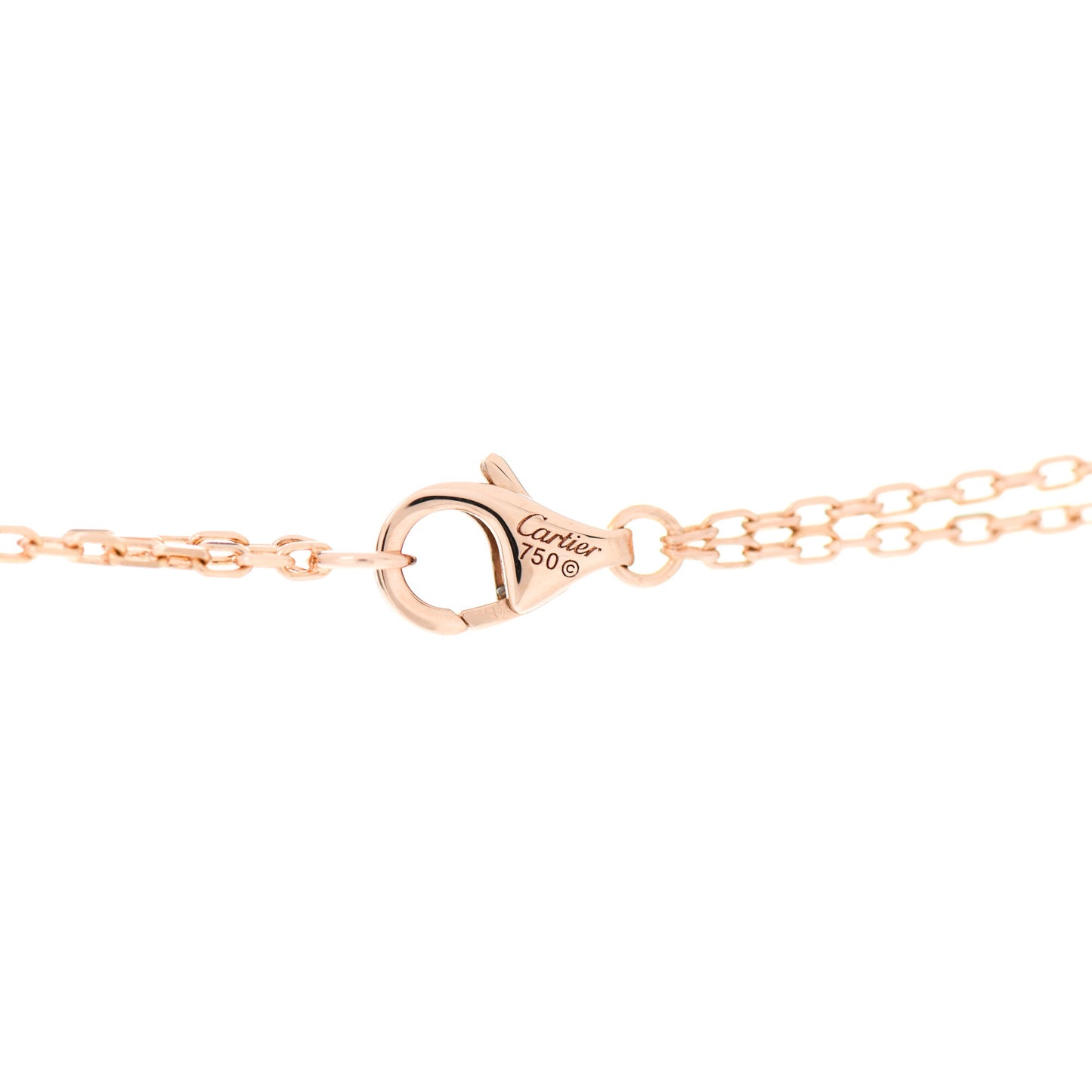 18K Pink Gold 1 Diamond 1 Pink Sapphire LOVE Necklace