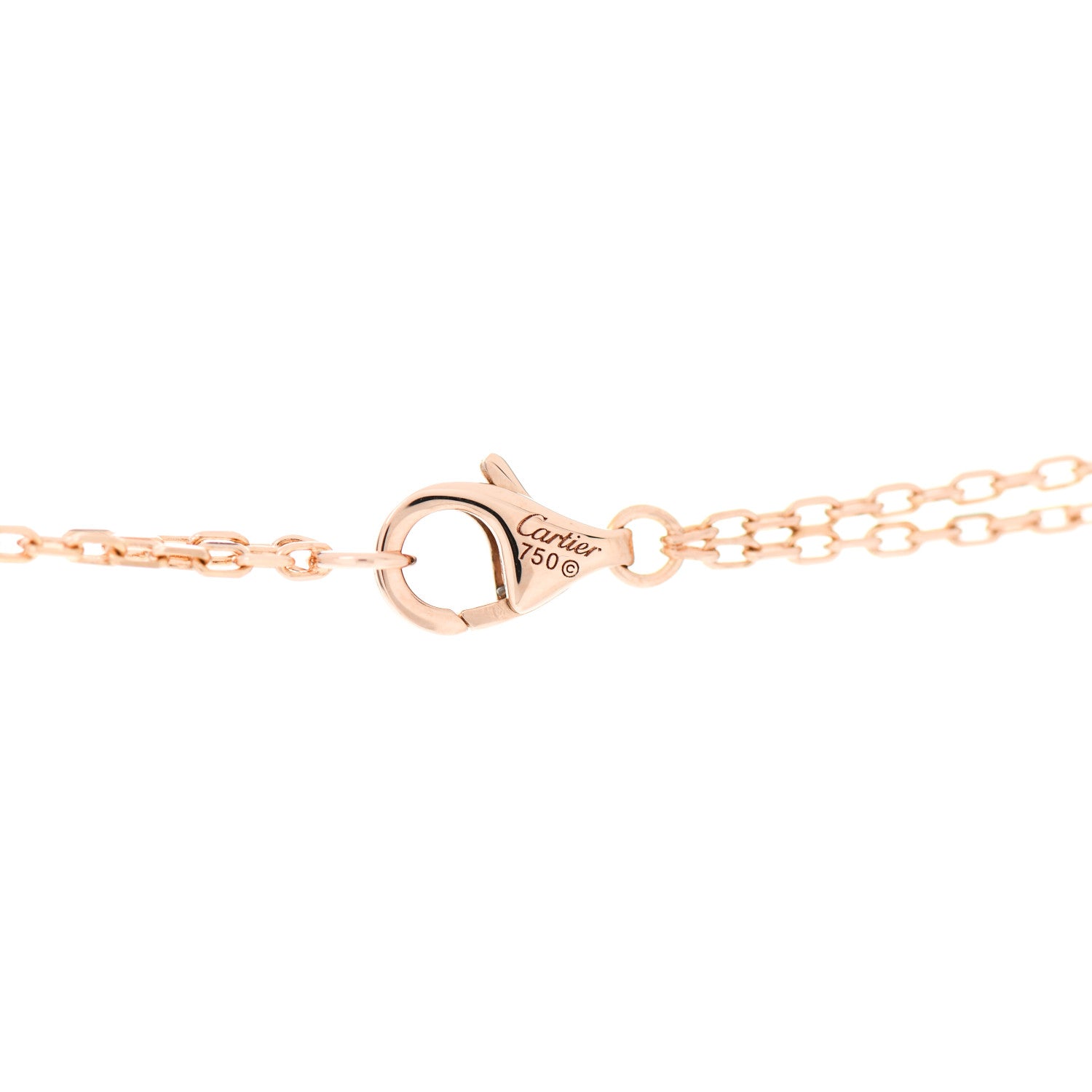 Cartier 18K Pink Gold 1 Diamond 1 Pink Sapphire LOVE Necklace 4 of 5