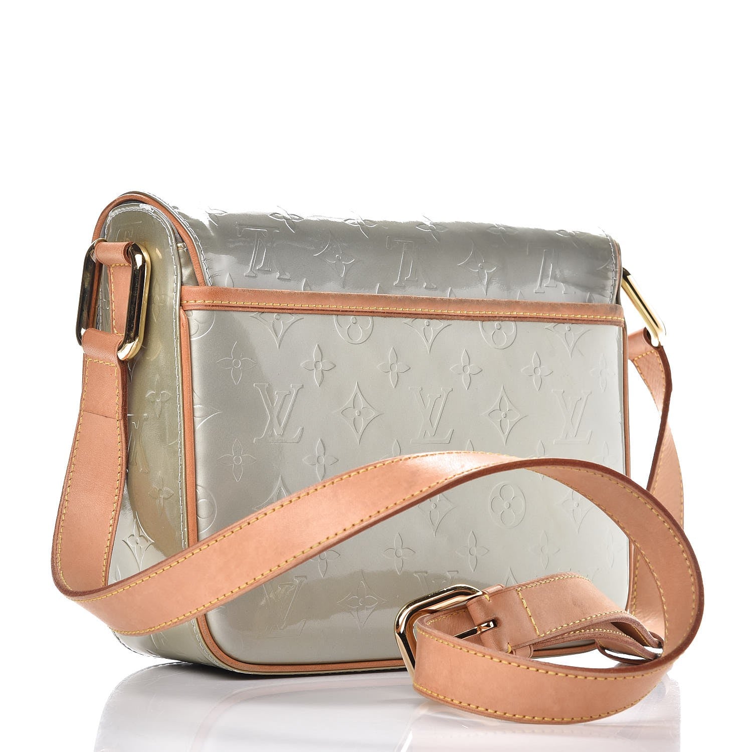 Louis Vuitton Vernis Christie GM Silver 3 of 15