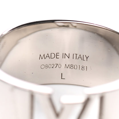 Louis Vuitton Metal LV Signature Logo Ring L Silver 4 of 5