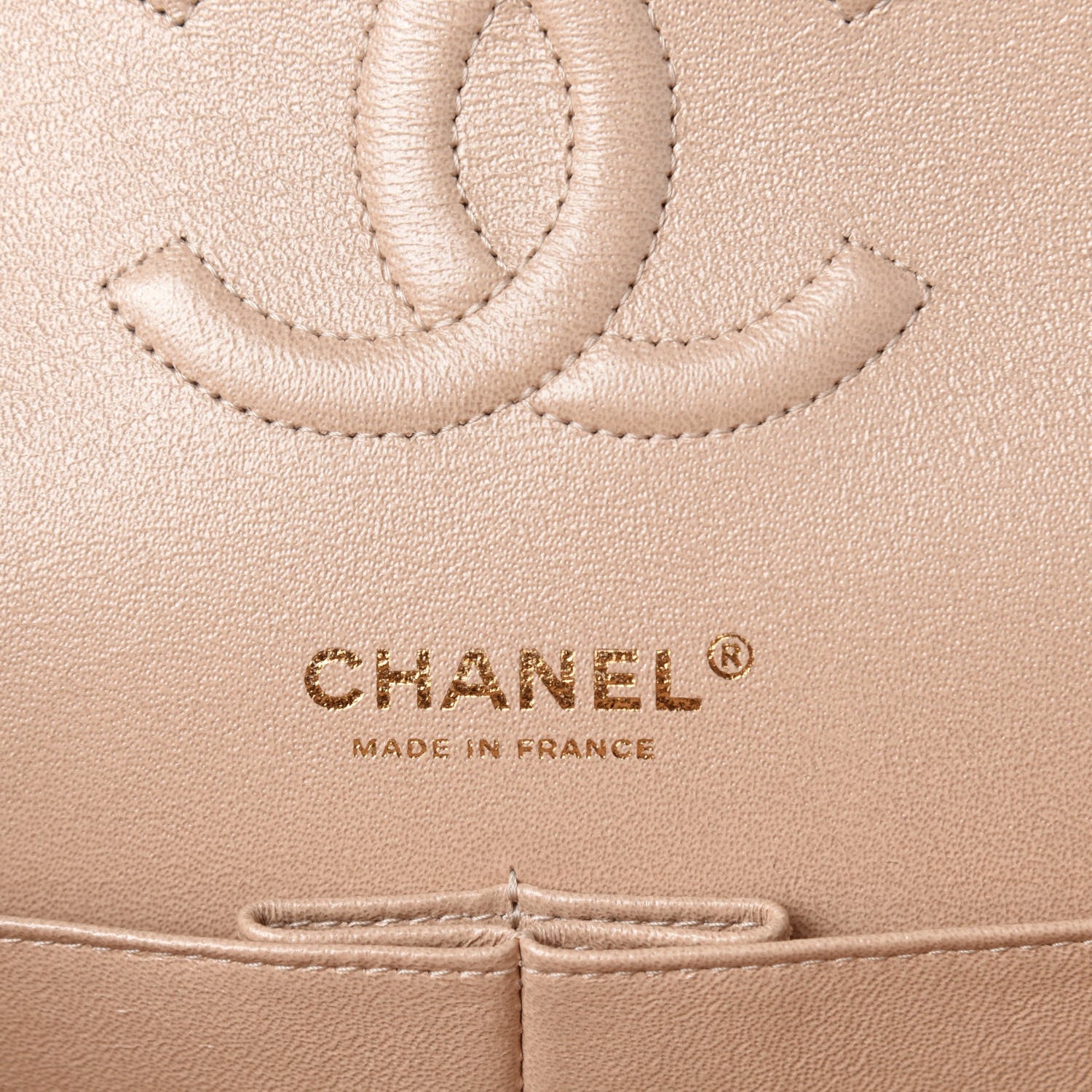 Chanel Iridescent Calfskin Quilted Medium Double Flap Beige 8 of 10