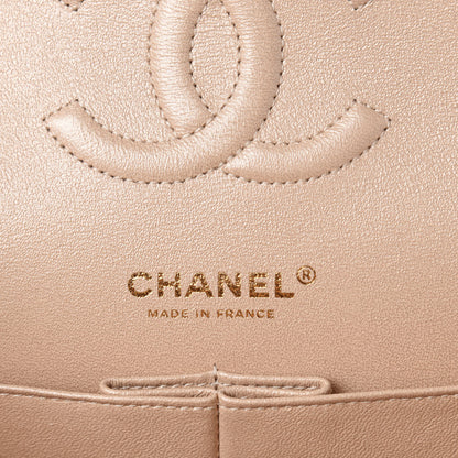 Chanel Iridescent Calfskin Quilted Medium Double Flap Beige 8 of 10