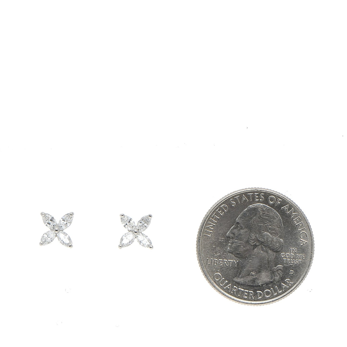 Platinum Diamond .64ct Small Victoria Earrings