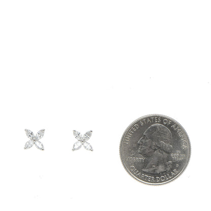 Tiffany Platinum Diamond .64ct Small Victoria Earrings 2 of 5