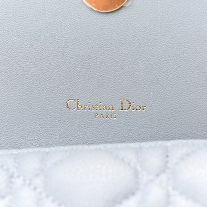 Christian Dior Supple Calfskin Caro Pouch with Chain Cloud Blue 6 of 11