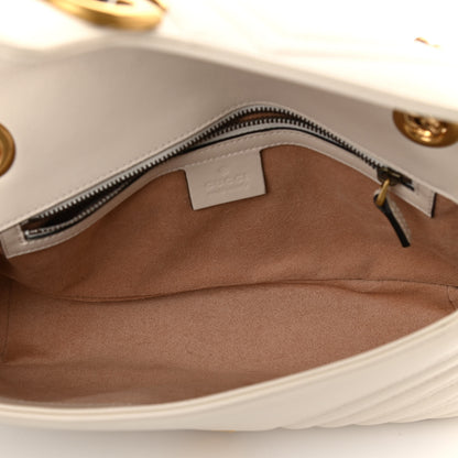 Gucci Calfskin Matelasse Small GG Marmont Shoulder Bag White 5 of 11