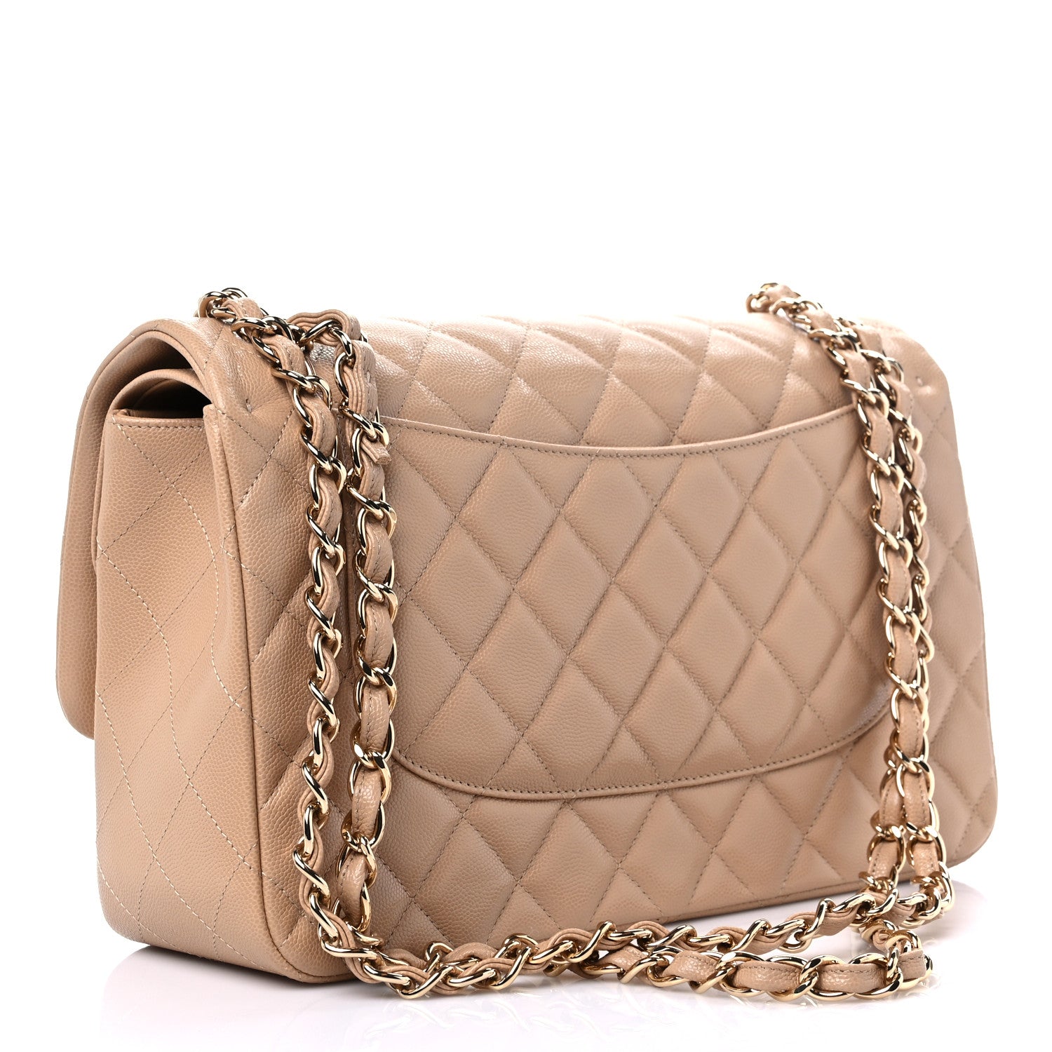 Chanel Caviar Quilted Jumbo Double Flap Beige 3 of 10