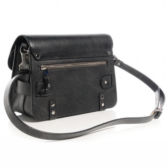Leather PS11 Classic Shoulder Bag Chalkboard Black