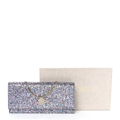 Jimmy Choo Glitter Clutch With Chain Bubblegum Mix 10 of 10
