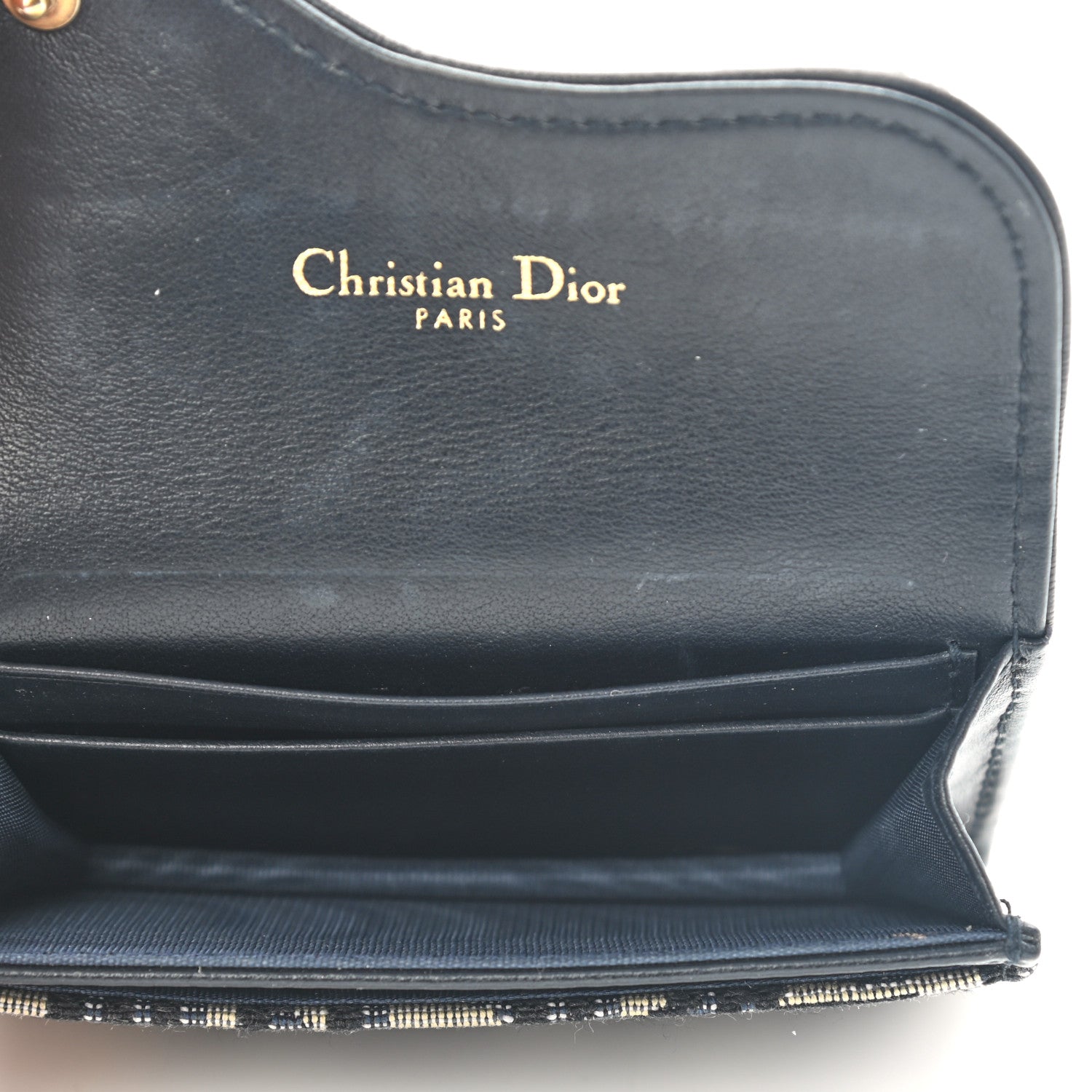 Christian Dior Oblique Saddle Card Holder Blue 4 of 6