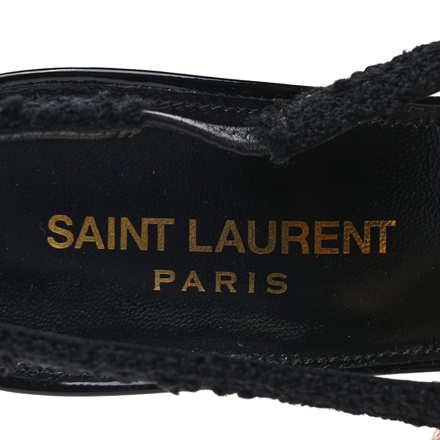 Saint Laurent Tweed Slingback Kendall 90 Pumps 38 Black 7 of 9