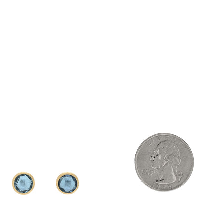 Marco Bicego 18K Yellow Gold Blue Topaz Jaipur Color Stud Earrings 2 of 4