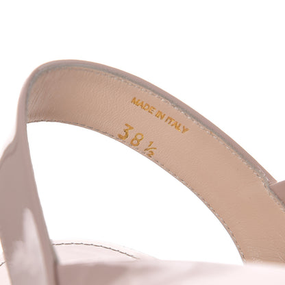 Prada Vernice Crisscross Platform 100mm Wedge Sandals 38.5 Cipria 10 of 13