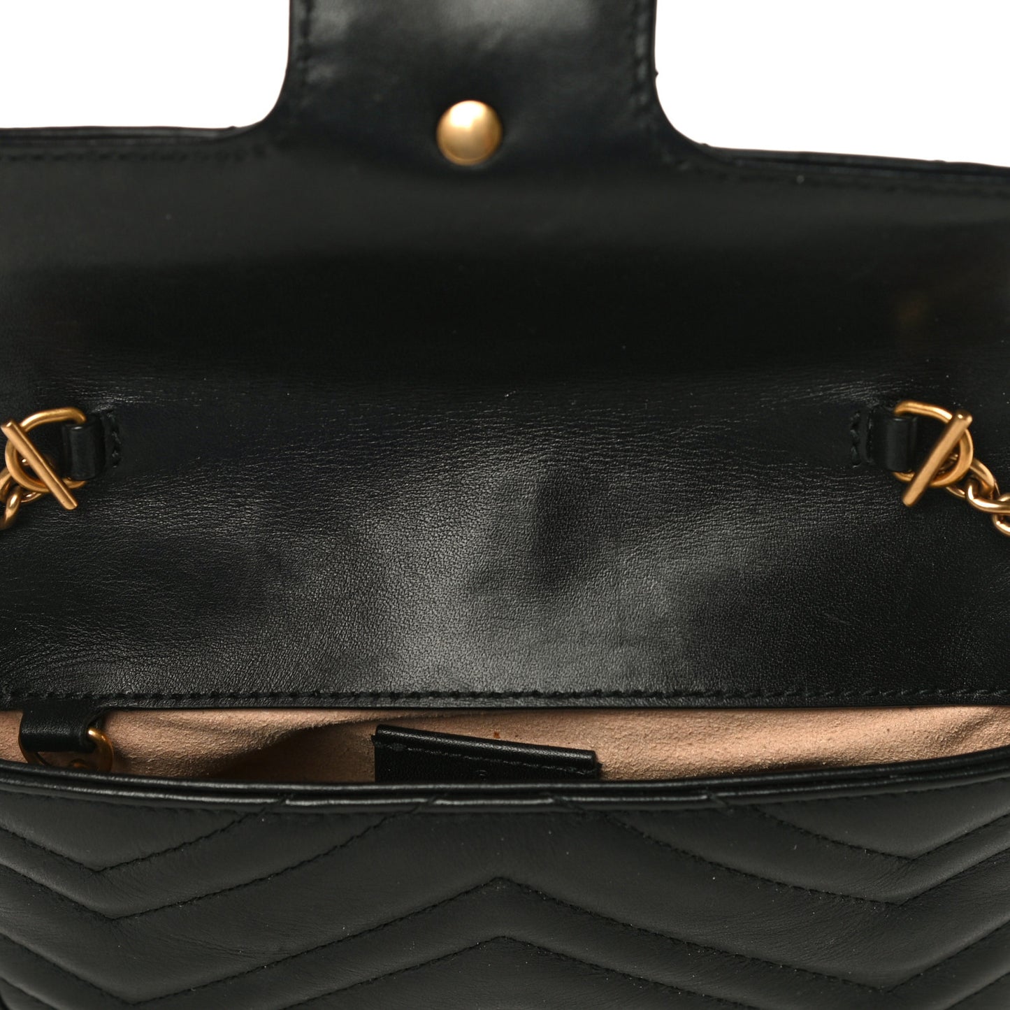 Calfskin Matelasse Super Mini GG Marmont Shoulder Bag Black