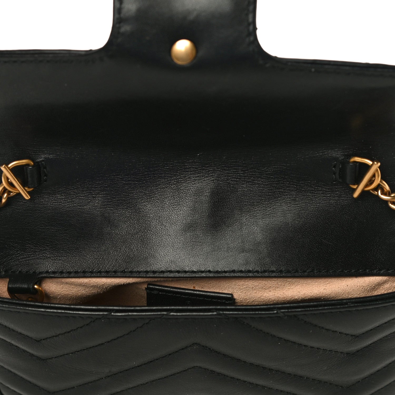 Gucci Calfskin Matelasse Super Mini GG Marmont Shoulder Bag Black 10 of 21