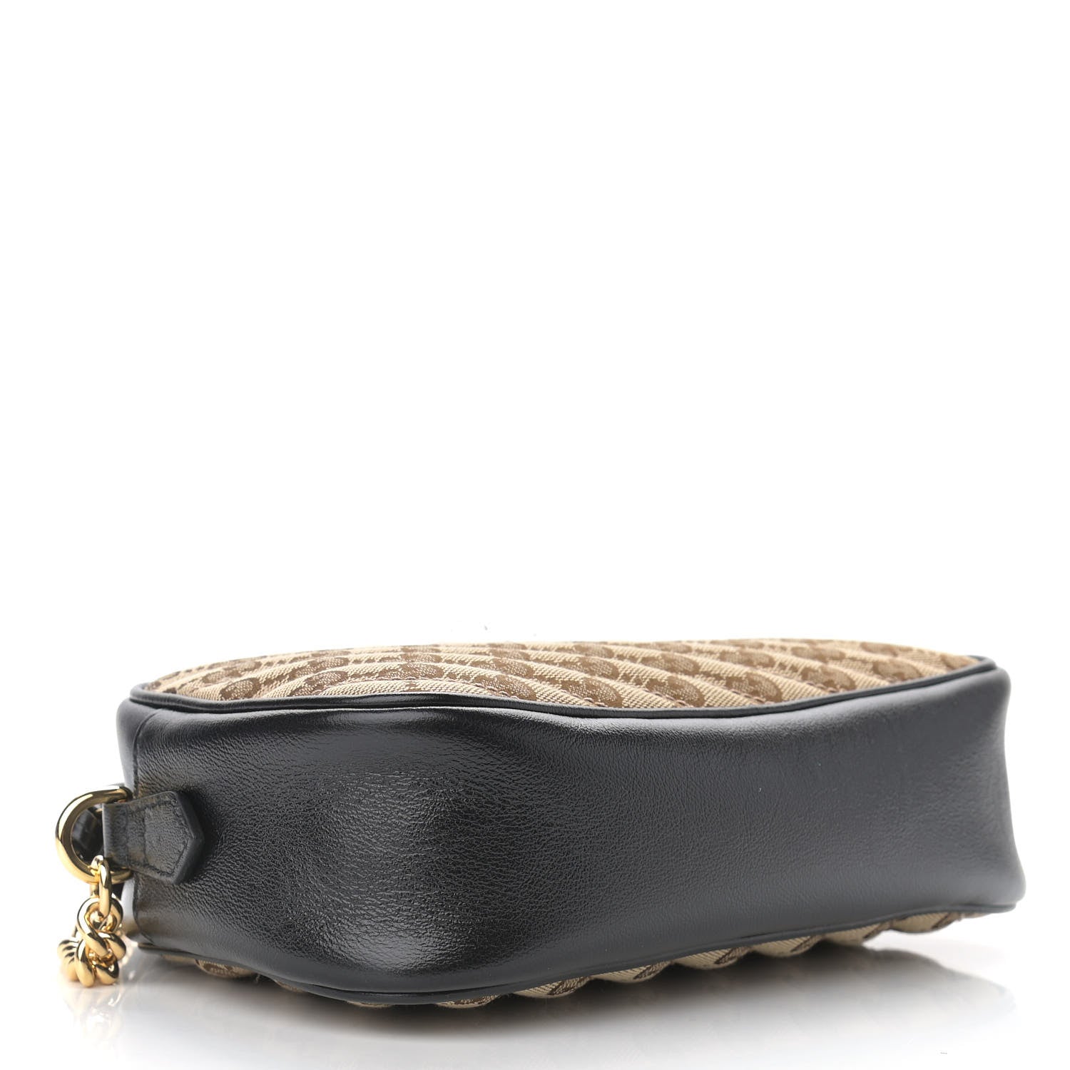Gucci Monogram Matelasse Diagonal Small GG Marmont Chain Shoulder Bag Beige Black 4 of 10