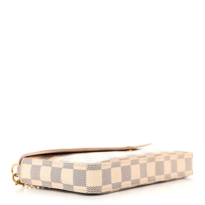 Louis Vuitton Damier Azur Pochette Felicie Chain Wallet Rose Ballerine 5 of 17