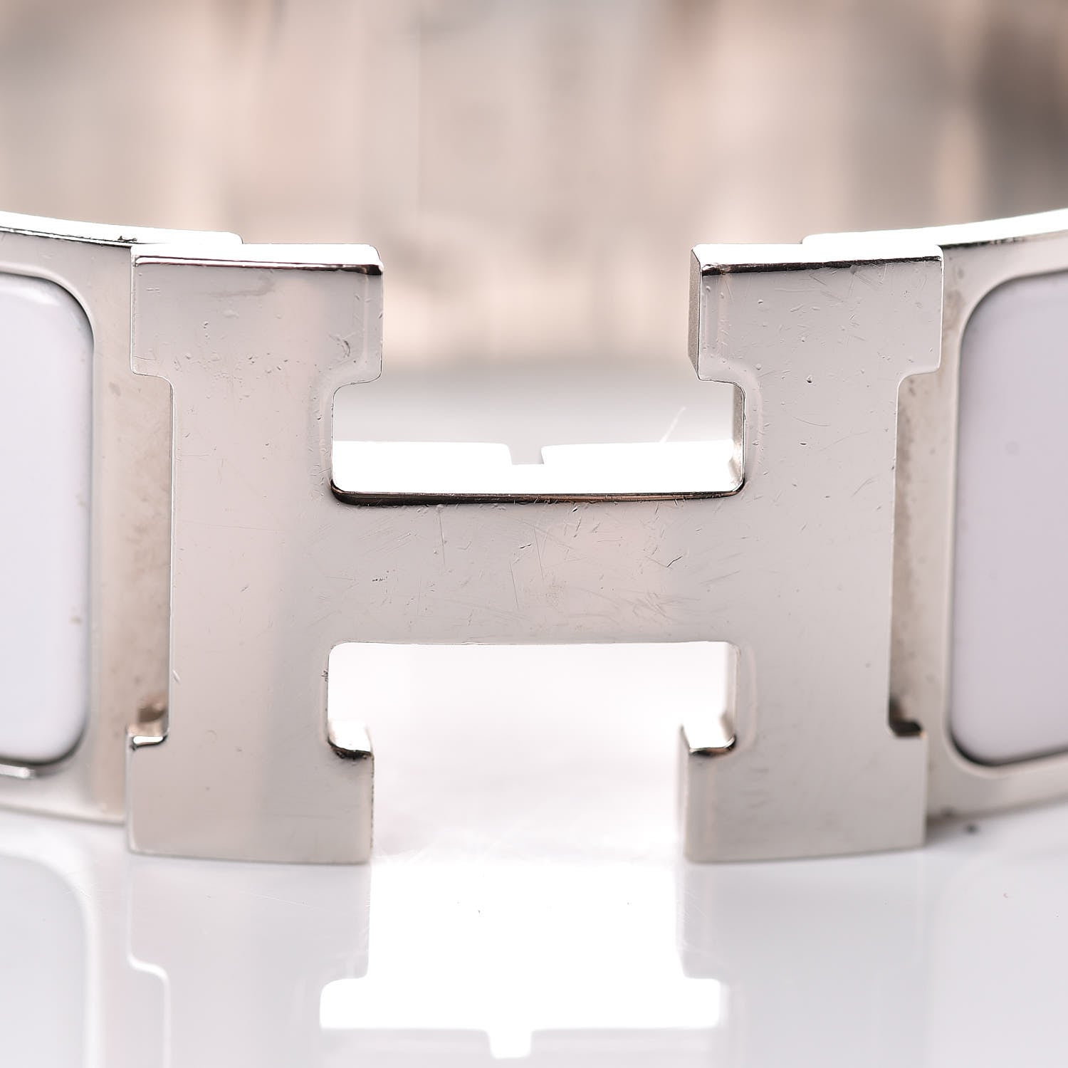 Hermes Enamel Wide Clic Clac H Bracelet PM White 6 of 6