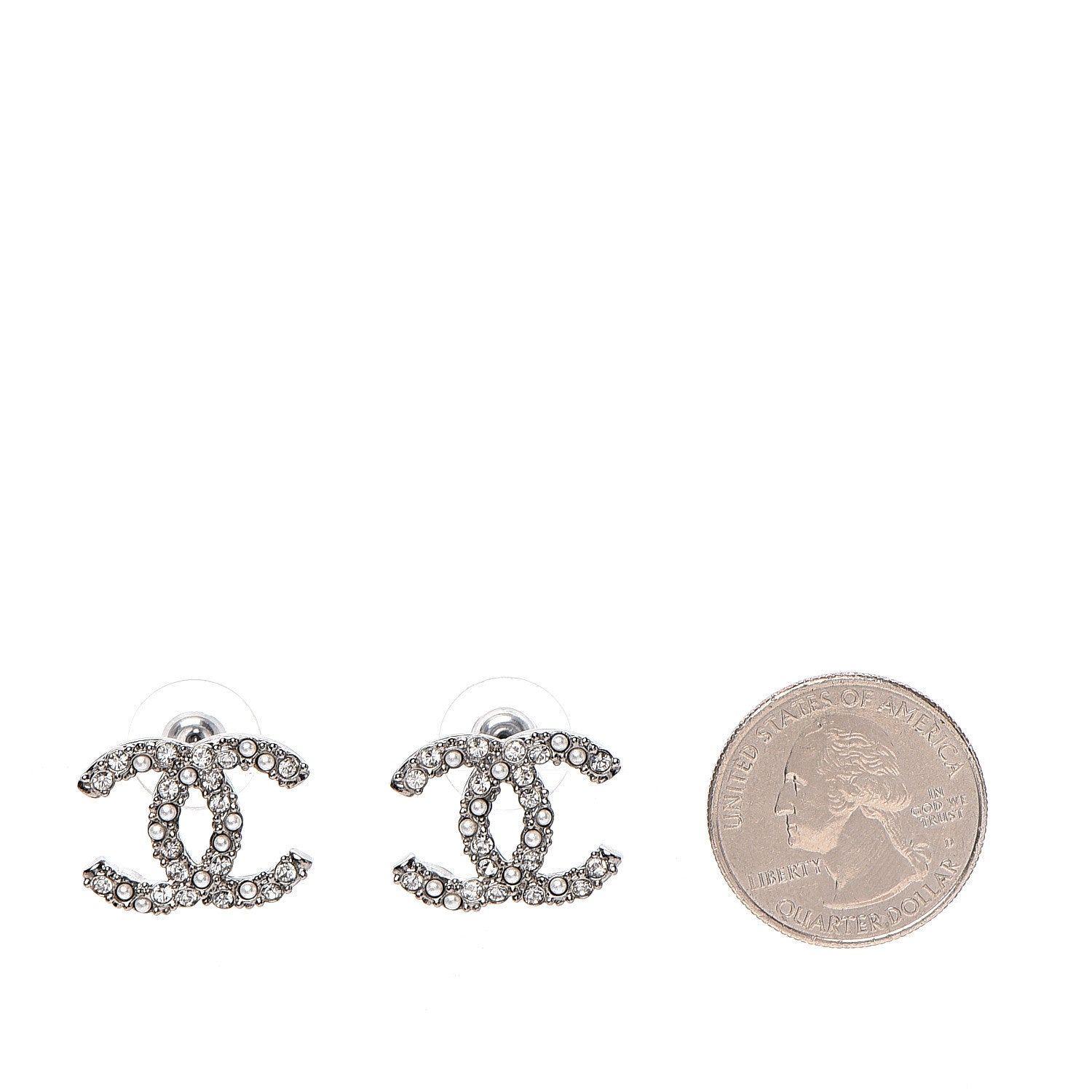 Chanel Ruthenium Crystal Pearl Caviar Earrings 2 of 5