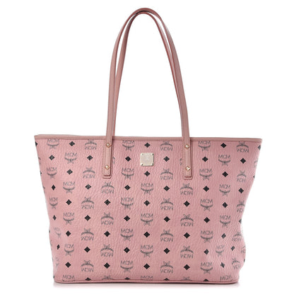 MCM Visetos Medium Anya Zip Top Shopper Tote Pink 3 of 14