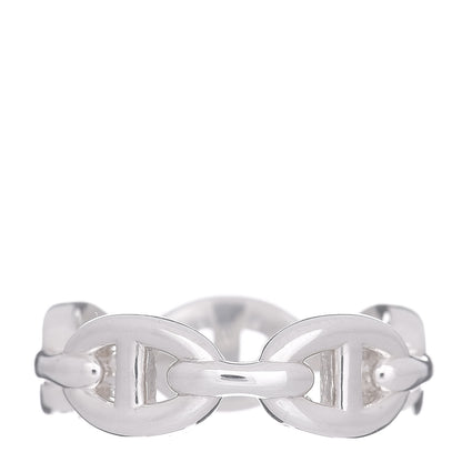 Hermes Sterling Silver PM Chaine d'Ancre Enchainee Band Ring 54 6.75 3 of 6